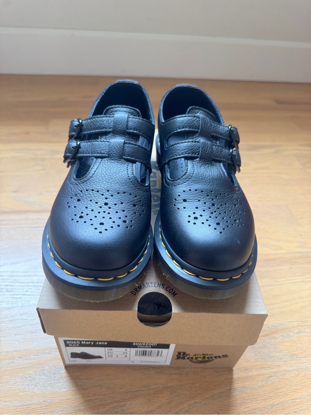 Dr. Martens Virginia #8065 Black Double-Strap Mary Jane Shoes
